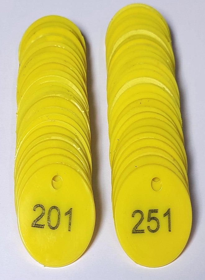 MOREL Yellow Embossed Plastic Round Shape Token Coin with Hole USE for Shop, Board Games, Stores, House, School.|1 to 500 Numerical Coins. - Image 5